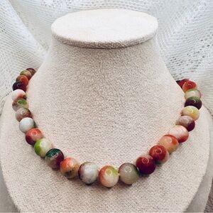 Strawberry quartz bead necklace